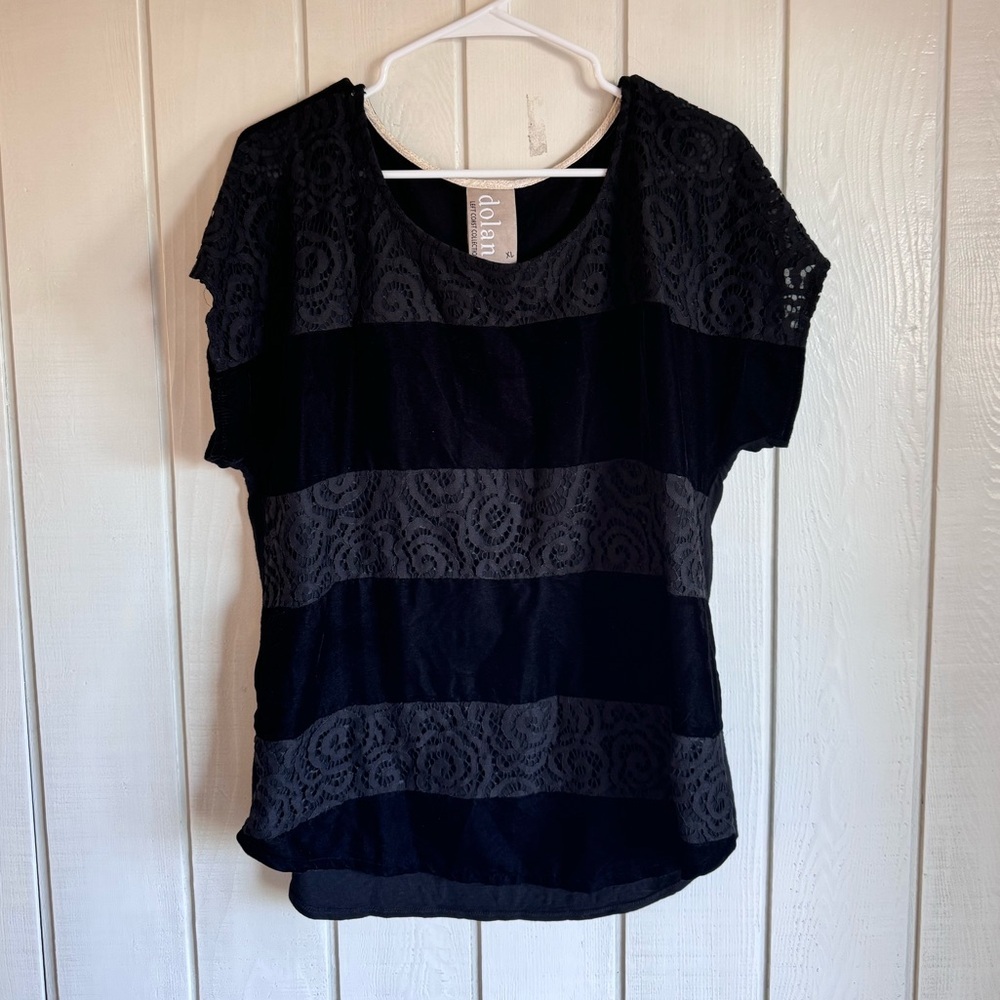Anthropologie Dolan Left Coast Black Velvet Blouse